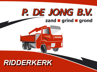 Logo P. de Jong B.V. Zand- en grondhandel Ridderkerk